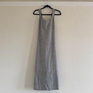 Lovestitch Size M Scout Linen Stripe Midi Dress WITH POCKETS LIKE NEW!